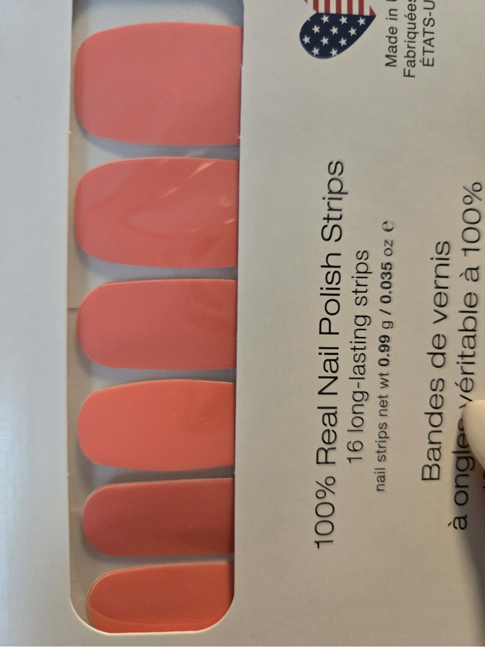 Color Street Peach Coral Nail Polish Strips